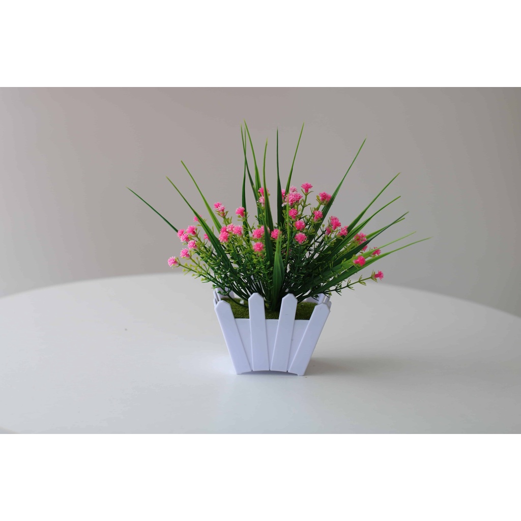 MOGYMOGY PT53 Pot Tanaman Hias Bunga Hias Plastik Ornamen Pot Bongsai Artificial Flower Decoration