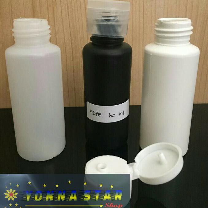 BOTOL HDPE 60ML TUTUP FLIPTOP