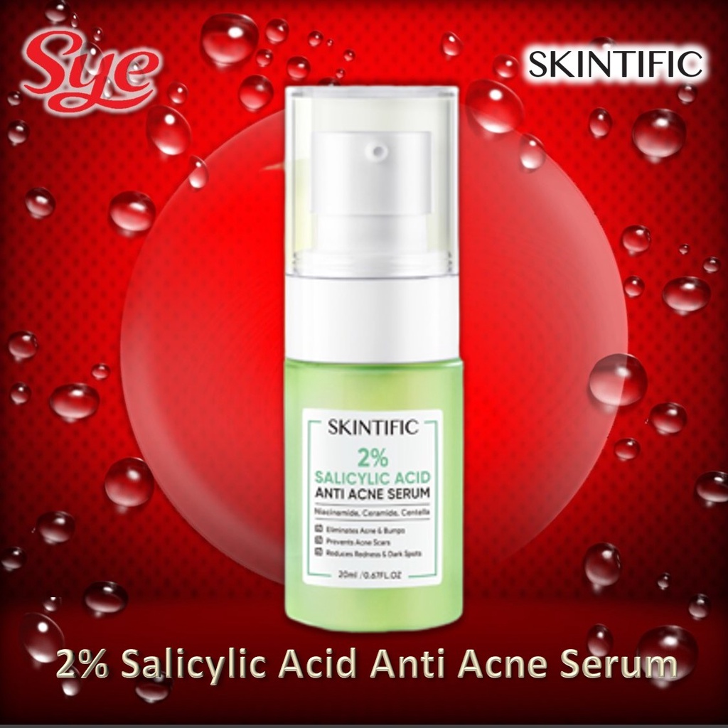 BPOM SKINTIFIC 2% SALICYLIC ACID ANTI ACNE SERUM 20MLC / SERUM JERAWAT SKINTIFIC / SYE