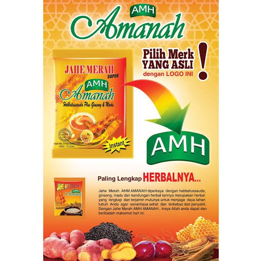 

Jahe merah super amanah sachet AMH