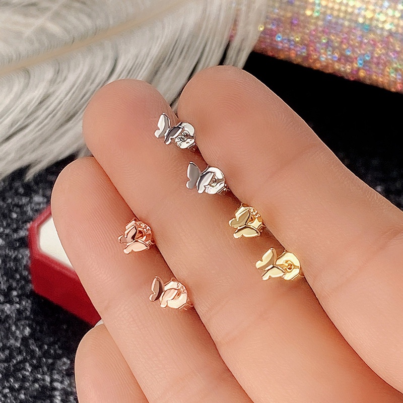 Anting Stud Desain Kupu-Kupu Gaya Minimalis Untuk Wanita