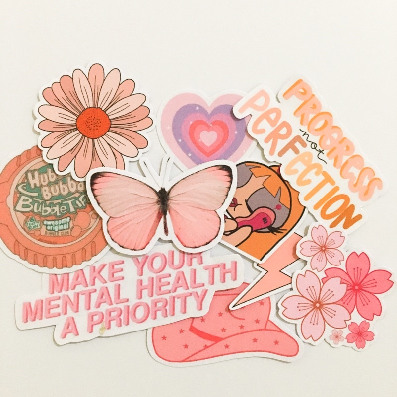 

pink sticker pack / pink aesthetic / sticker pink stiker set