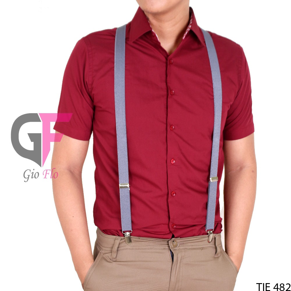 GIOFLO Aksesoris Fashion Suspender Pria Keren Grey / TIE 482