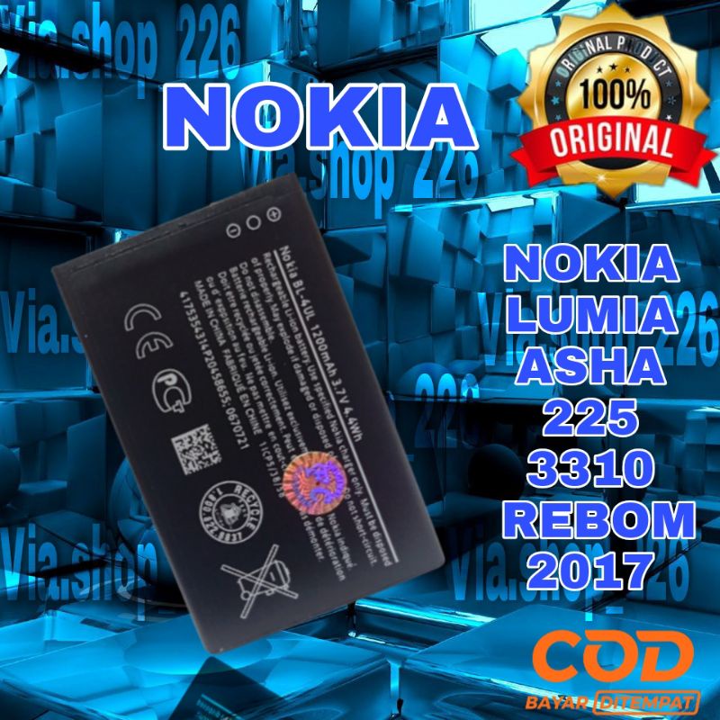 BL 4UL BATTERY BATERAI BATRE NOKIA LUMIA ASHA 225 3310 REBORN 2017 ORIGINAL hendphone hp