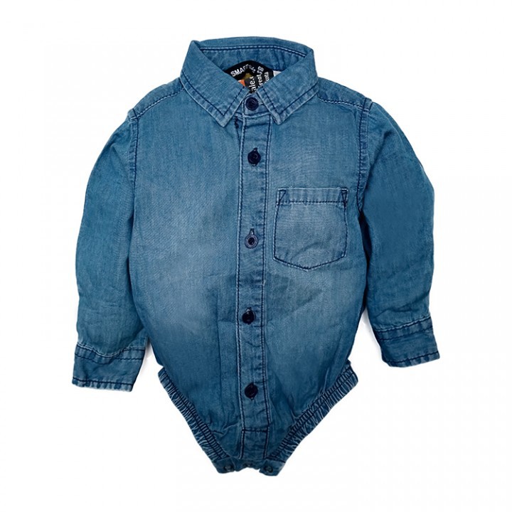 Kemeja Jumper Lengan Panjang Smart Denim kemeja newborn kemeja bayi jumper bayi jumper panjang