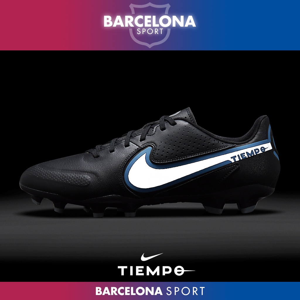 Nike Tiempo Legend 9 Academy FG/MG Black/Iron Grey - Sepatu Sepak Bola Kulit Leather