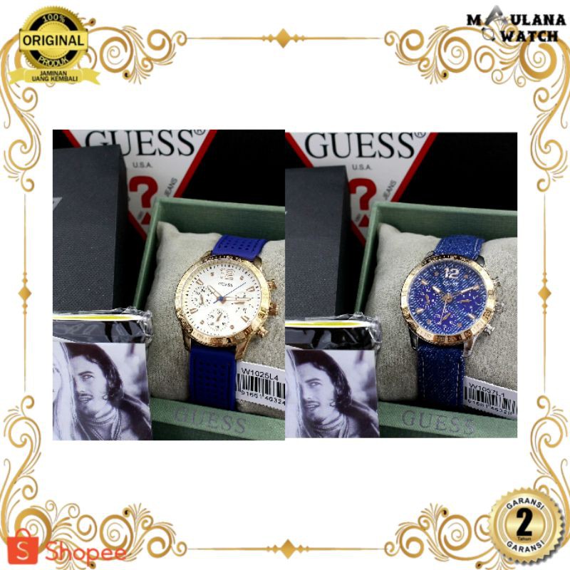 JAM TANGAN PRIA WANITA | RANTAI | KULIT | KARET | MURAH | PRIA GUESS MARINA W1057L1 W1025L4 ORIGINAL