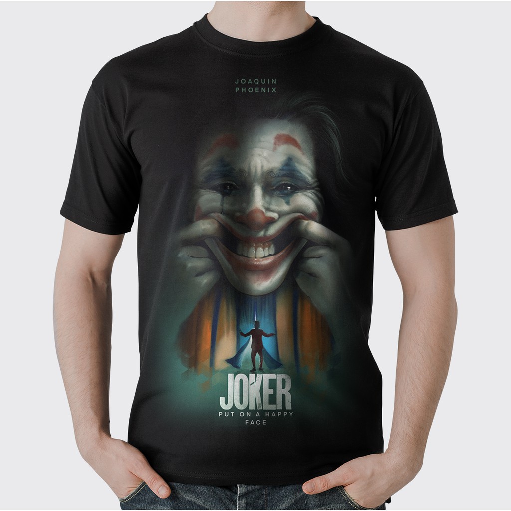 KAOS DISTRO 3D SATUAN MURAH DC COMICS JOKER PUT ON A HAPPY FACE ORIGINAL SOULPOWERSTYLE