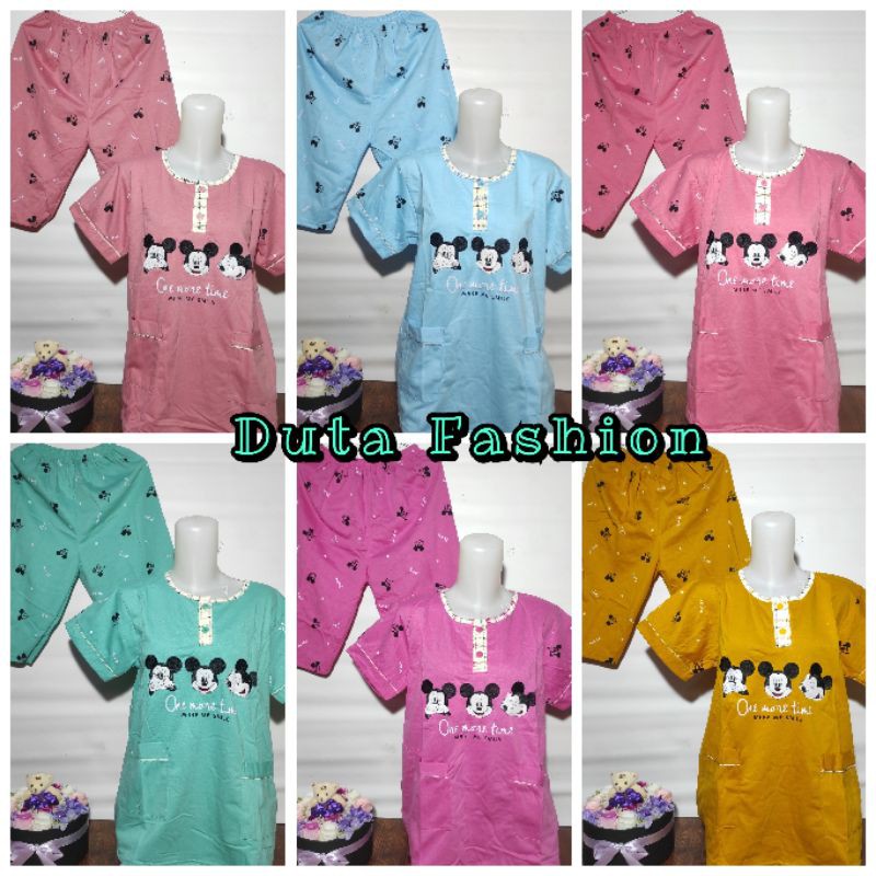 BAJU TIDUR KULOT TESSA - PIYAMA 3/4 JUMBO TESSA