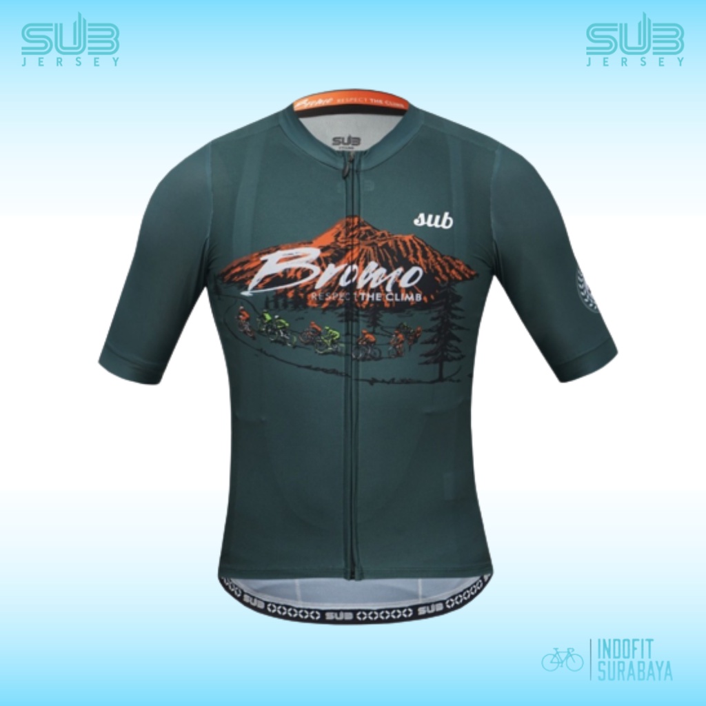 Jersey SUB Bromo Pine Green 2022 Jersey Sepeda Sub Bromo Short Sleeve