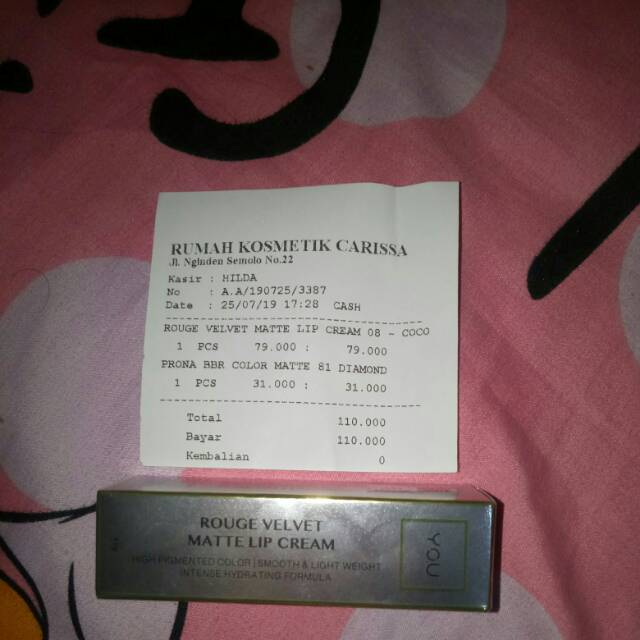 Lipcream Y.O.U 08 COCO ( COKLAT KEMERAHAN )