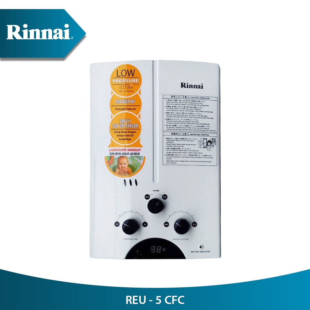 Rinnai REU - 5 CFC Gas Water Heater - Pemanas Air | Shopee Indonesia