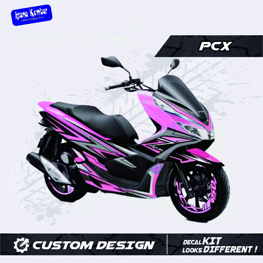 Sticker Decal Motor Full Body Black Pink Sticker Motor PCX Sticker PCX
