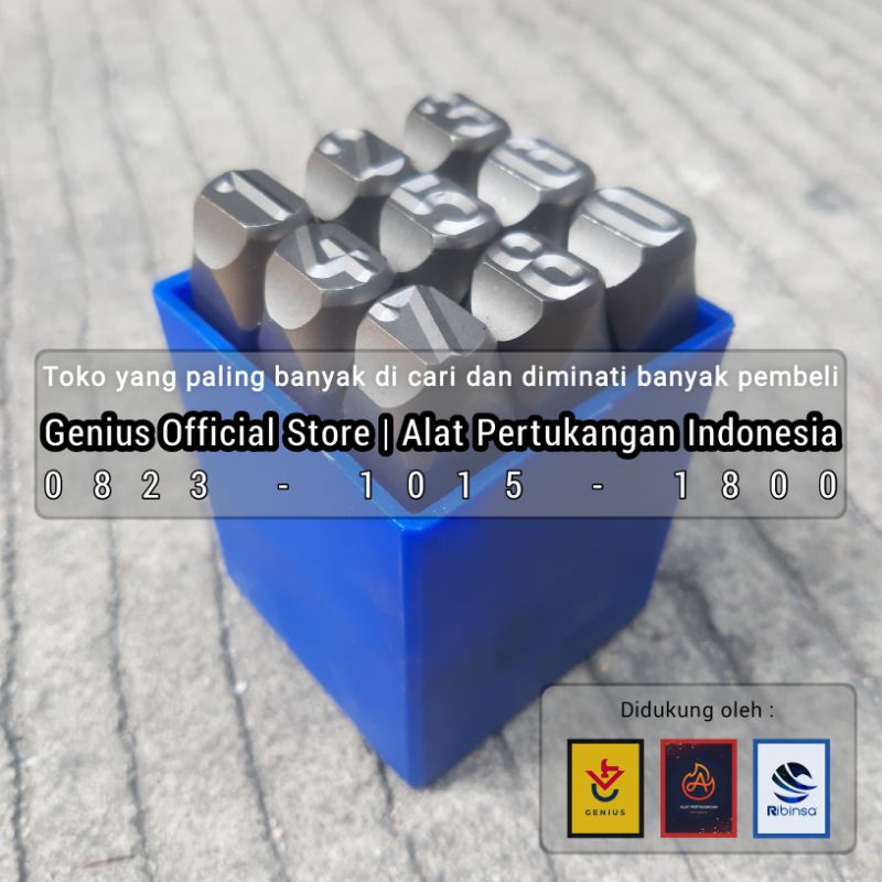 Masus KETOK Angka Terbalik NOMOR RANGKA MESIN 16 mm NUMBER PUNCH REVERSE
