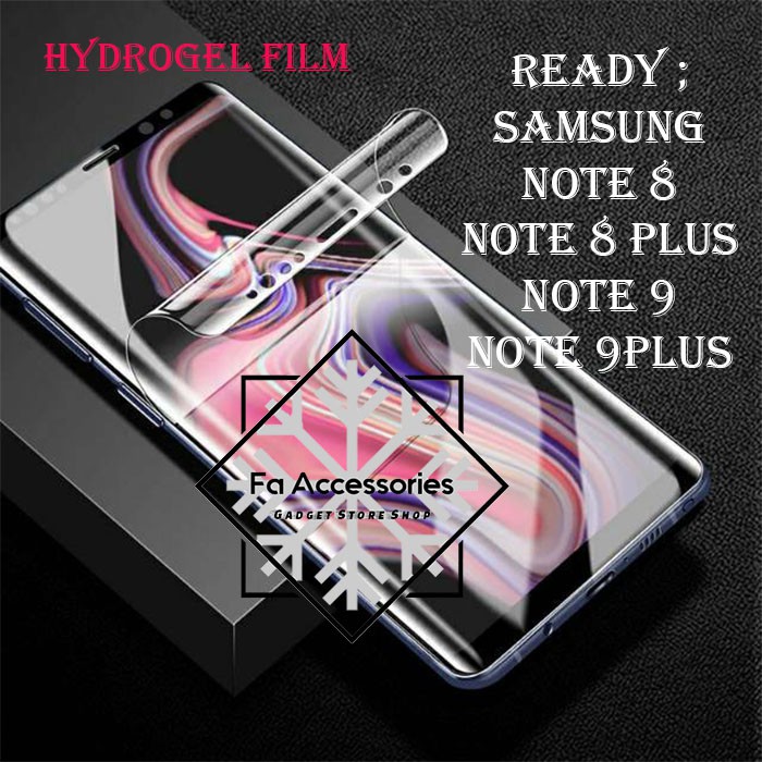 FA ANTI GORES JELLY HYDROGEL SAMSUNG GALAXY NOTE 8 9 9PLUS PLUS SCREEN PROTECTOR GUARD SHOCK