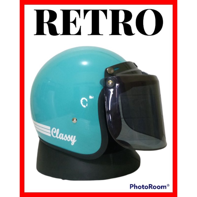 Helm motor retro_helm bogo classic motif list_helm bogo dewasa SNI Motif list