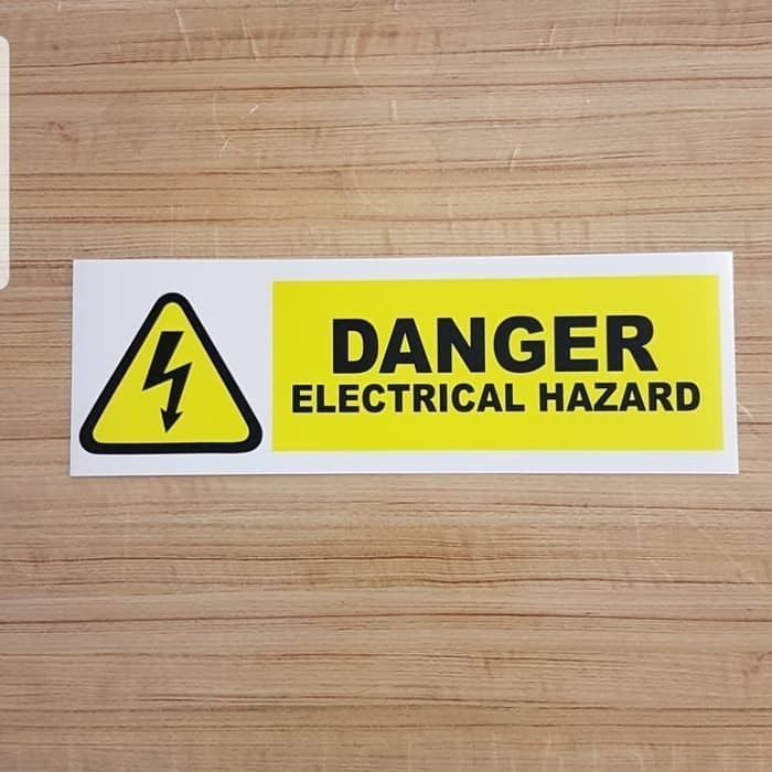 rambu stiker danger electrical hazard / stiker sign bahaya listrik 30x10cm