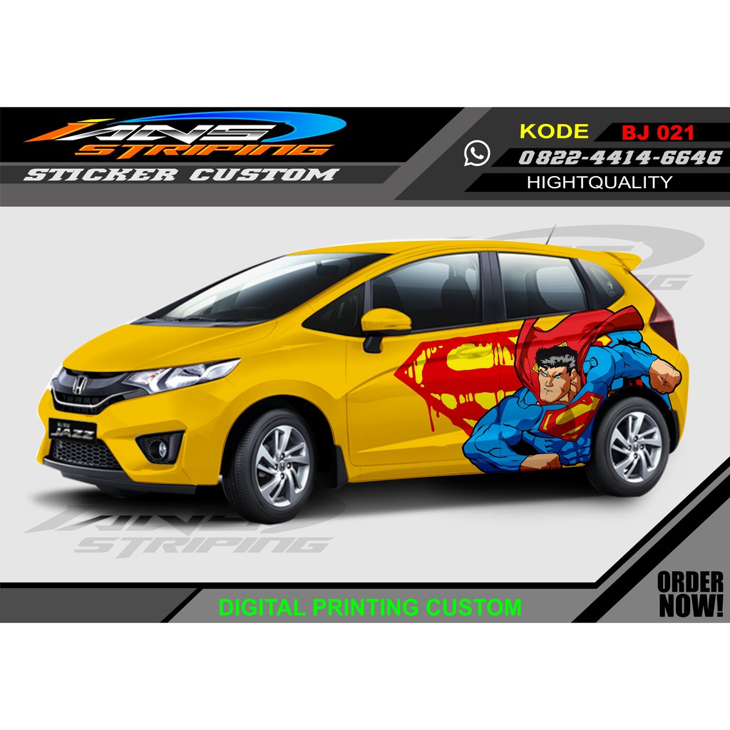 STICKER VARIASI MOBIL HONDA JAZZ SUPERMAN