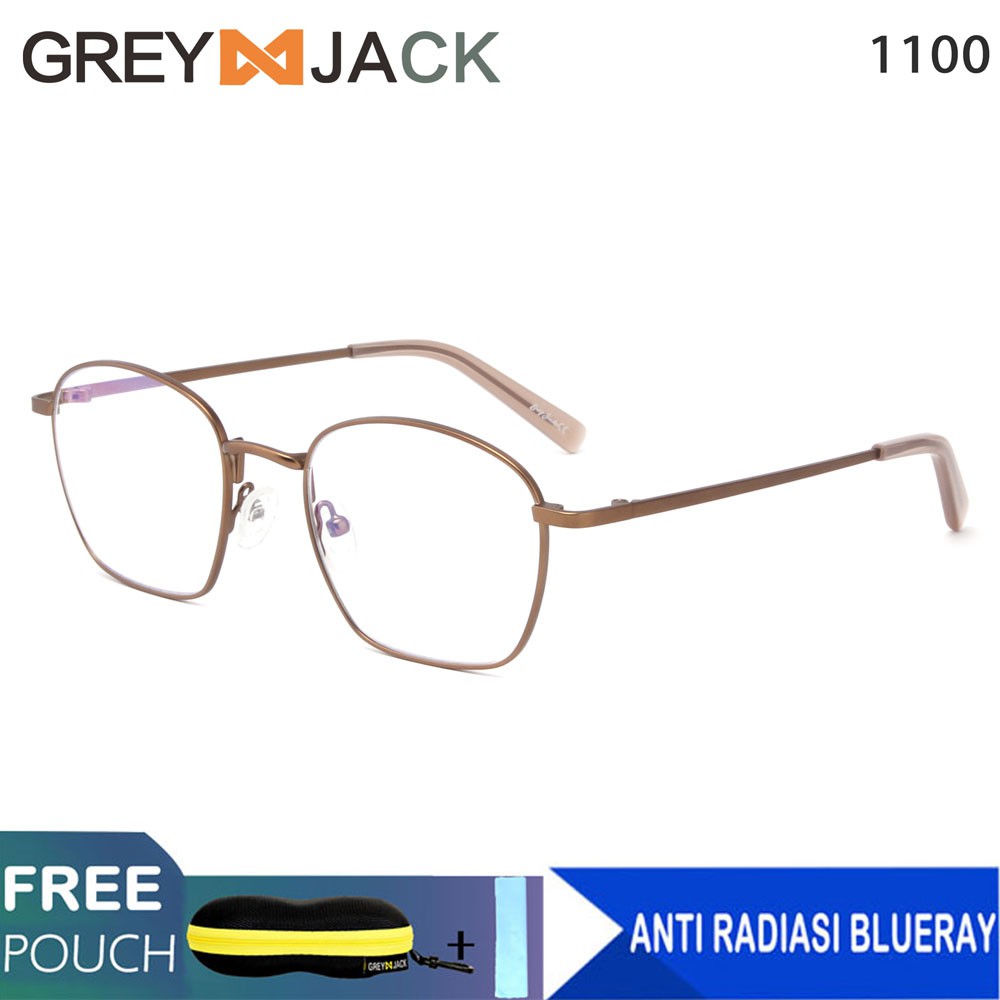 

Grey Jack 1100 Frame Kacamata anti radiasi Blue Ray/Titanium Metal Fashion