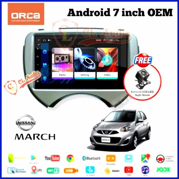 Head Unit Android Orca 7 Inch Oem Nissan March Soket Pnp