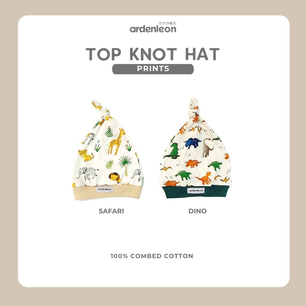 ARDENLEON Top Knot Hat Topi Bayi (Print)