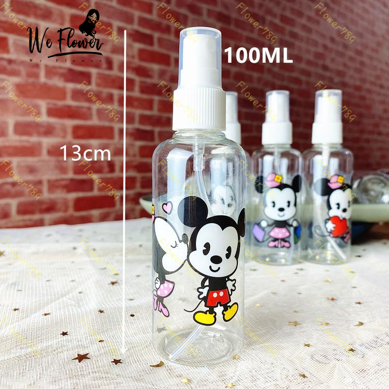 (We) 100ml Botol Spray Kosong Isi Ulang Desain Kartun Mickey/Minnie Mouse