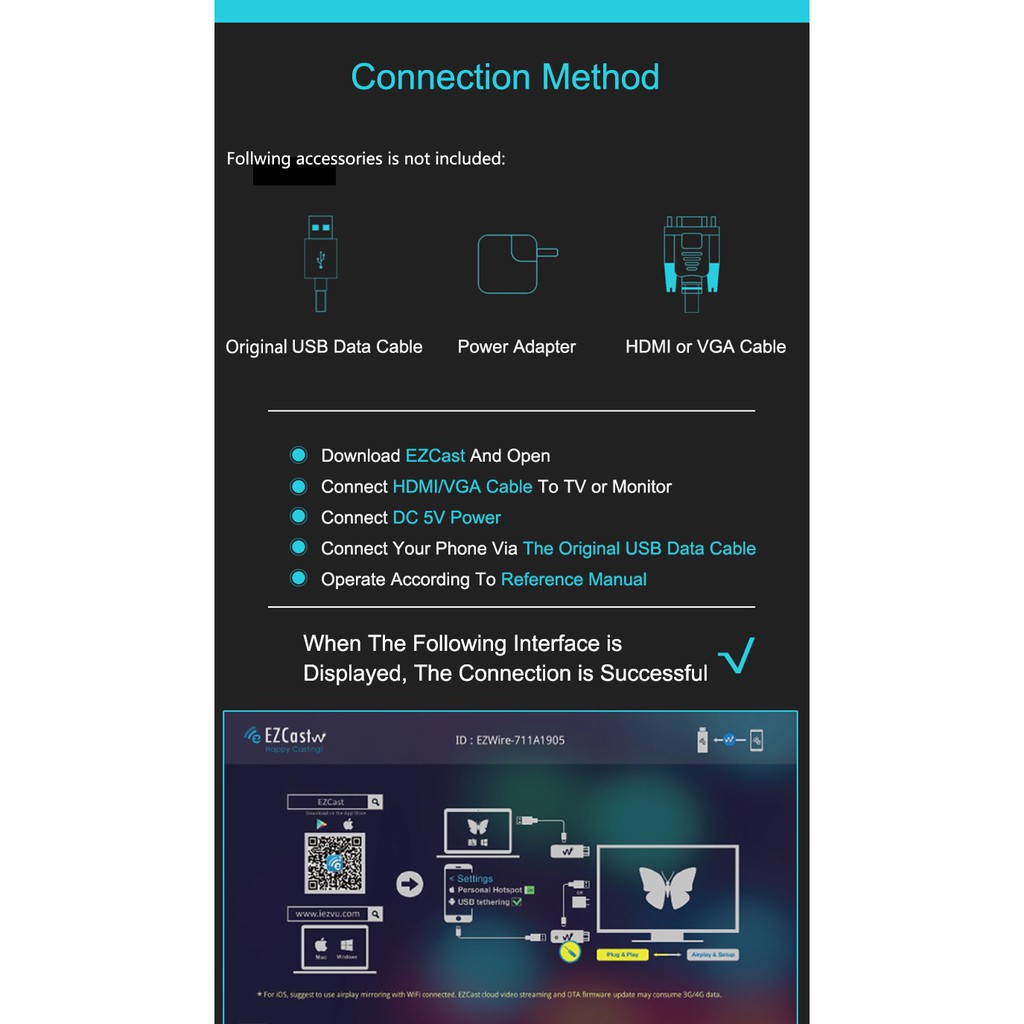 ONTEN OTN-9167 - Digital HDTV Docking for Apple and Android Devices - EZCast untuk Smartphone Tablet Anda