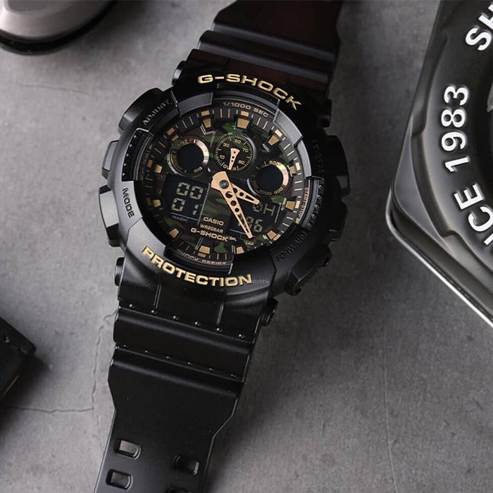 Jam Tangan Pria Casio G-Shock GA-100CF 100 Army Combine Original BM