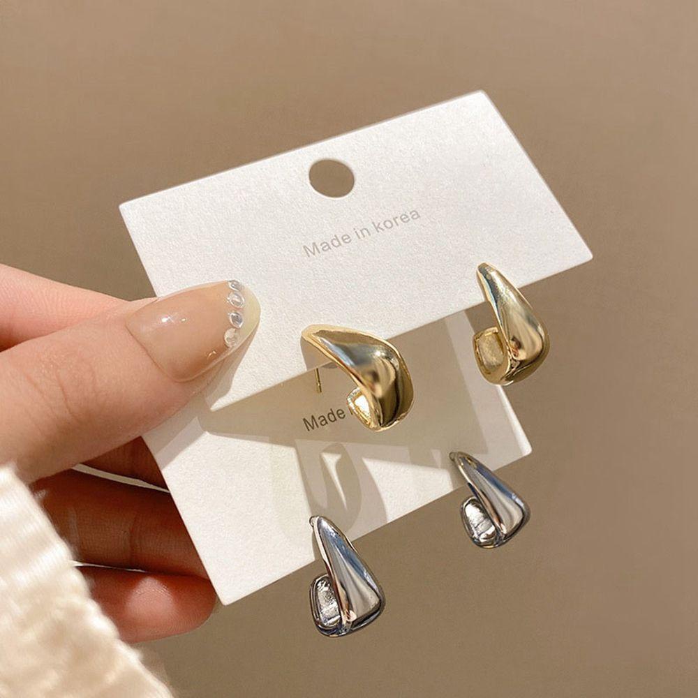 Anting Perak AUGUSTINA Anting Unik Vintage Wanita Emas Fashion Earrings Metal Female Ear Studs