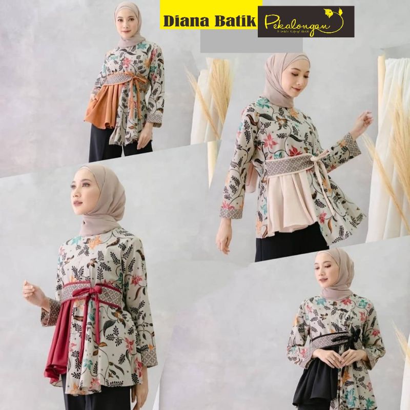 Atasan Batik Wanita Pria Kerja Kantor Terbaru Terlaris Lengan Panjang Katun Kombinasi M L XL XXL