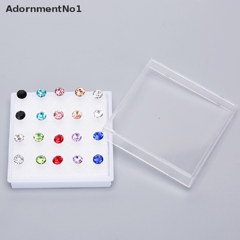 (AdornmentNo1) 10 Pasang / 20 Pasang / Set Anting Tusuk Kecil Hias Kristal Berlian Imitasi Untuk Wanita