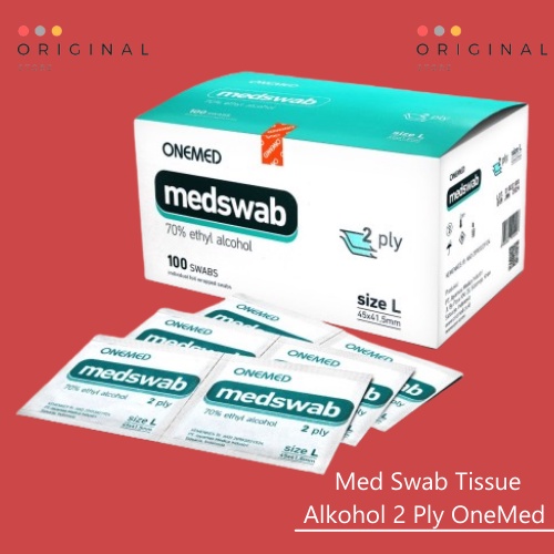 MED SWAB TISSUE ALKOHOL 2PLY ISI 100pcs - ONEMED