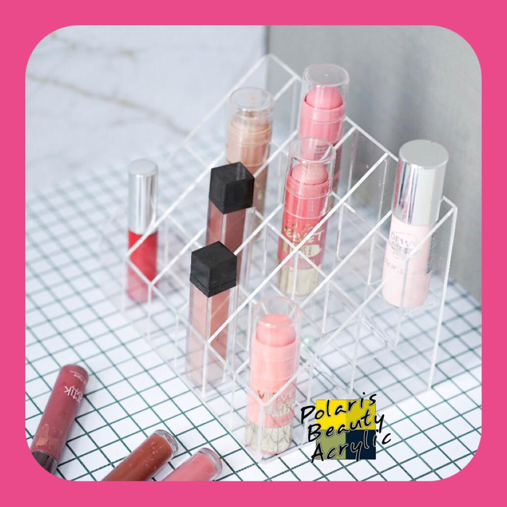 TEMPAT LIPSTICK-RAK KOSMETIK ACRYLIC-TEMPAT MAKEUP AKRILIK-RAK LIPSTIK