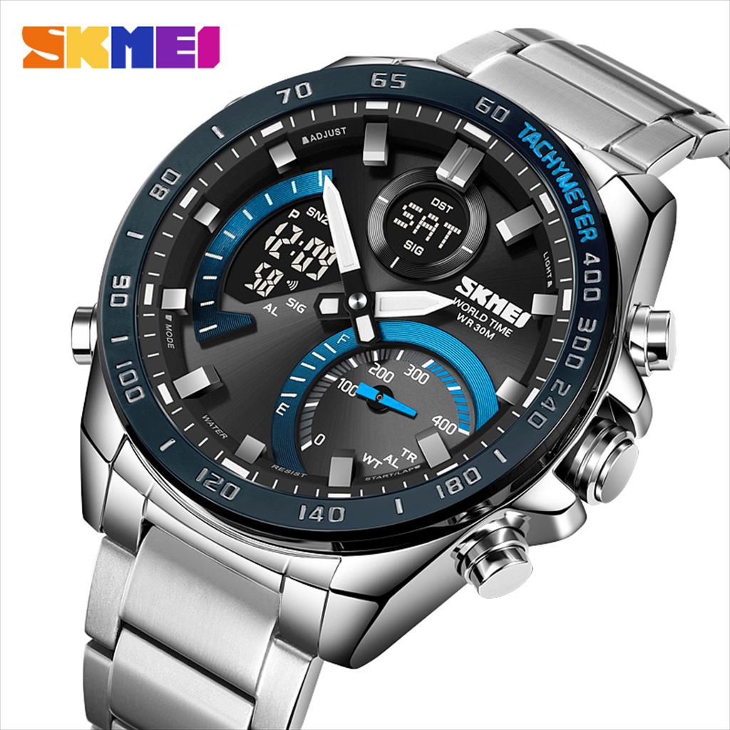 Jam Tangan Pria SKMEI 1889 Analog Digital Stainless Steel Original SKMEINDONESIA