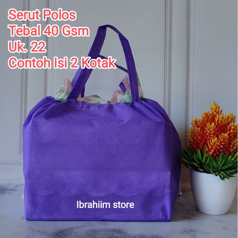 (ISI 12 PCS) TERMURAH TERLARIS TAS HAJATAN SERUT POLOS UKURAN  22x22 TAS HAJATAN MURAH TAS BERKAT SPUNBOND POLOS MURAH