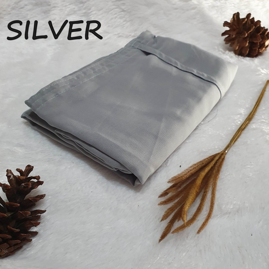 Khimar KAYLA Dua Layer Jumbo Nonped / Fine Katun Hijab Syari-silver