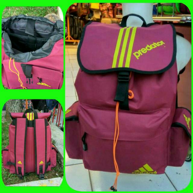 Tas Punggung Sablon Adidas Predator Nilon Wanita Laki-laki Tas Sekolah Kuliah Pelajar Perempuan Jala Travel Ransel Laptop Keren Pria Perempuan Tas Buku Mode Wanita