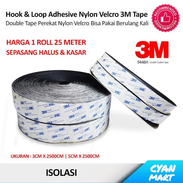 

Velcro Tape Isolasi Perekat Nylon Velcro Hook & Loop 3M Double Tape