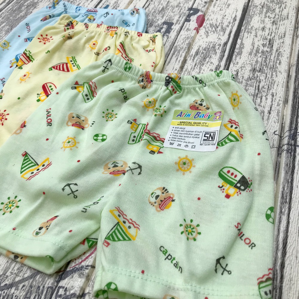 3 Pcs Celana Pendek Bayi Baru Lahir Celana Motif Kualitas SNI Bayi Baru Lahir DNW BABY