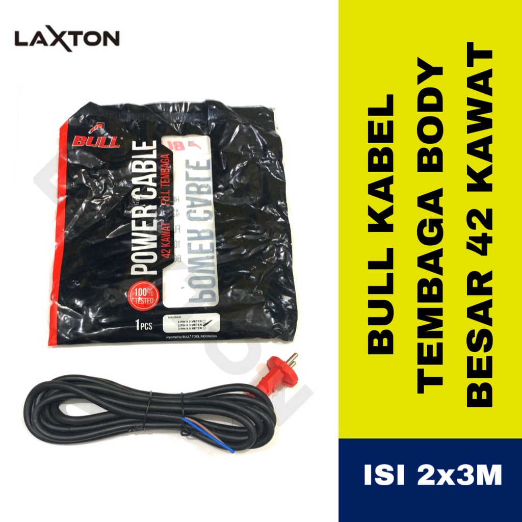 BULL Kabel Power Tool Isi 2X3m Full Tembaga Body Besar