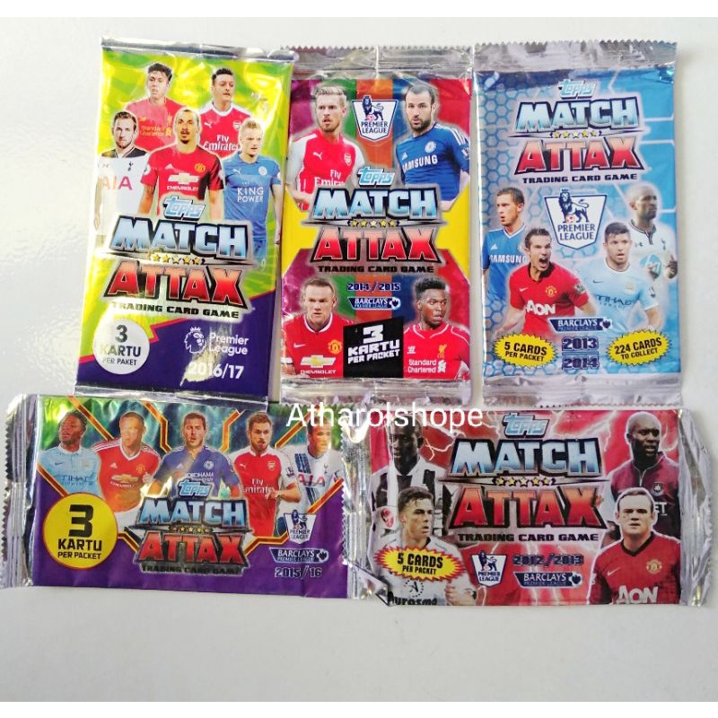 kartu bola topps match attax 2012/2013/2014/2015/2016/2017 primer league original