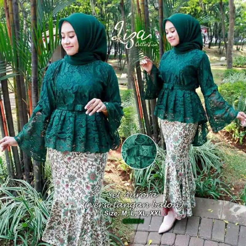 setelan kebaya aurora balon / kebaya wisuda / kebaya murah