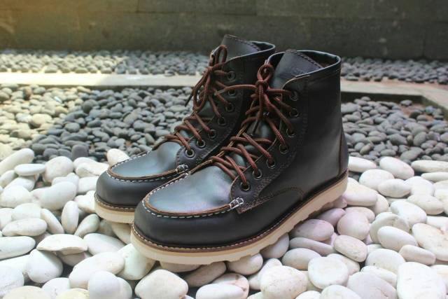 Black Master Redwing Spon High - Sepatu Boots Redwing Series Casual Kerja Hangout Biker Kulit