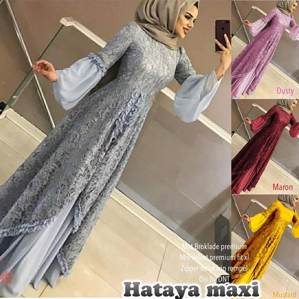 Model Gamis Brokat Polos Pesta Gamis Brokat Simple Model Gamis Brokat Terbaru Shopee Indonesia