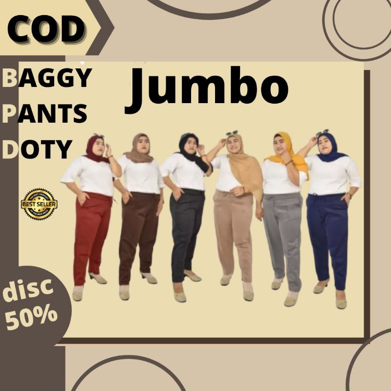 celana wanita jumbo kekinian / celana wanita jumbo murah / celana wanita jumbo big size pants / cela
