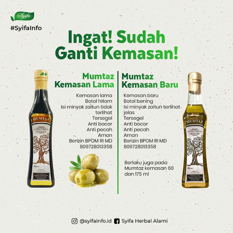 Jual Minyak Zaitun Mumtaz 175 ml Extra Virgin Olive Oil | Bisa Diminum