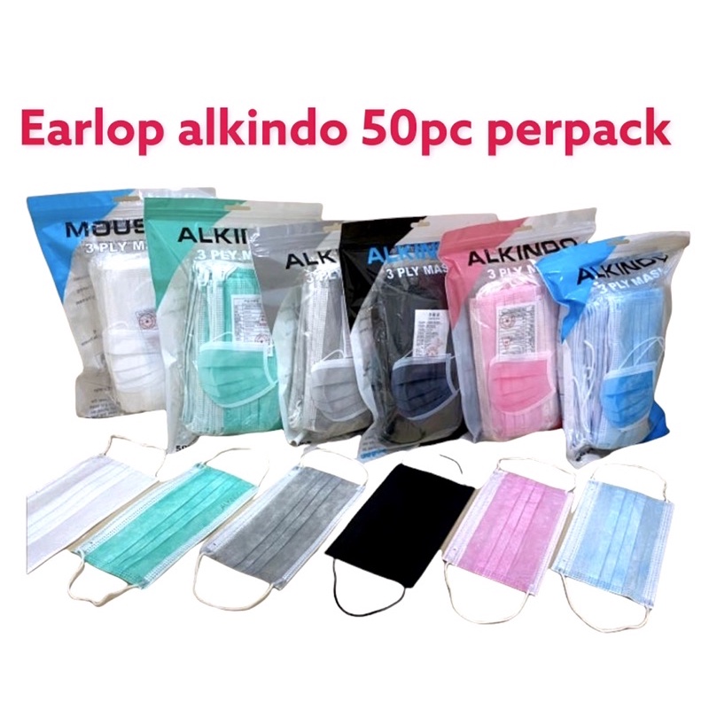 MASKER EARLOP ALKINDO PLASTIK 50pcs PLASTIK