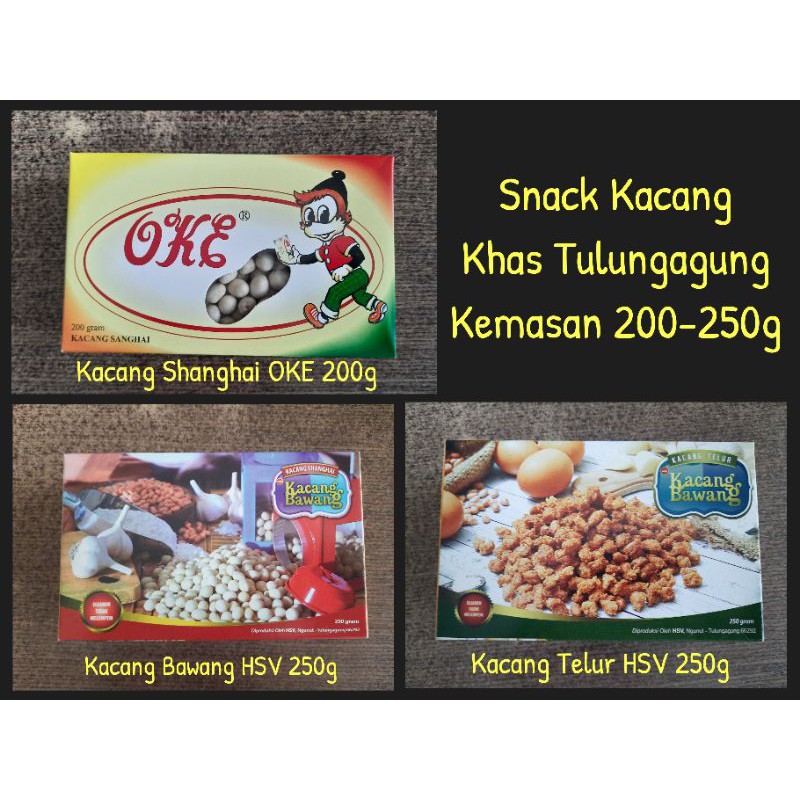 

Kacang Telur HSV / Kacang Bawang HSV / Kacang Atom Shanghai OKE / Snack Cemilan 200-250g