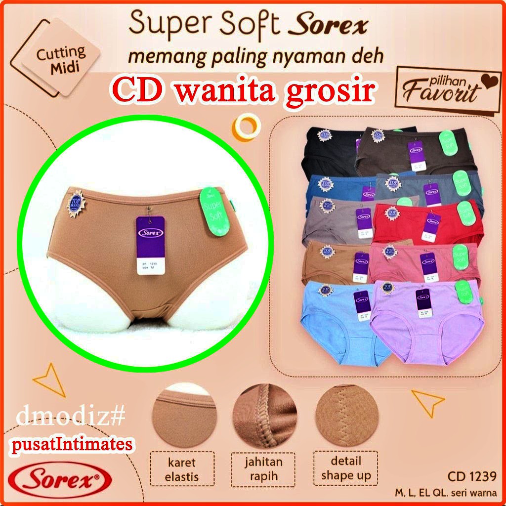 CD SOREX 1239 LUSINAN CD Sorex 1239 | Celana Dalam Wanita Sorex Lusinan Size M,L,EL dan QL SOREX