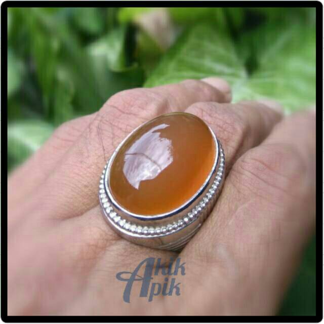 Cincin Batu Akik Sunkis Sunkist Cempaka Yaman Madu Crystal Natural